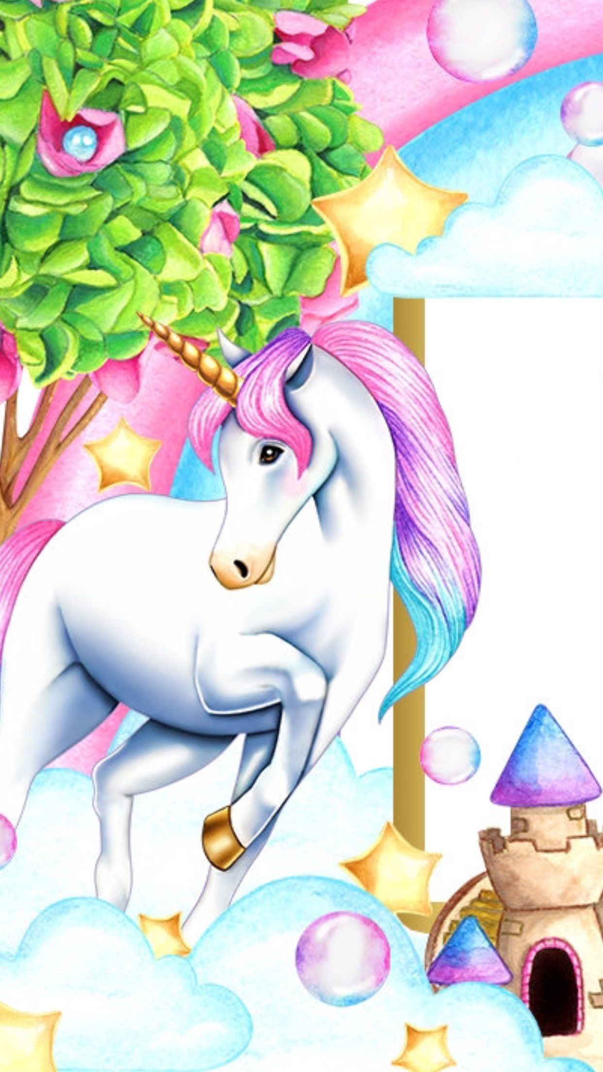 1242x2208 73+ Cartoon Unicorn Wallpapers on WallpaperPlay