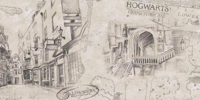 1000x1000 RoomMates 28.29 sq. ft. Harry Potter Map Peel and Stick Wallpaper