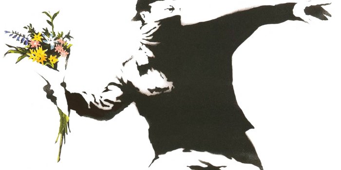 1650x1070 Flowers Banksy Wallpaper Mural | Banksy Mural | MuralsWallpaper