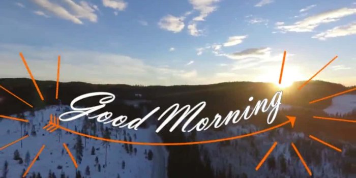 1280x720 Animated Good Morning Text With Sunrise Video