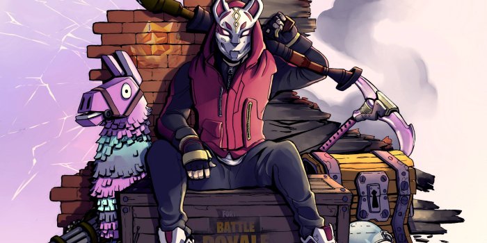 3840x2160 Drift Llama Weapons Kitsune Mask Fortnite Battle Royale 4K #19518