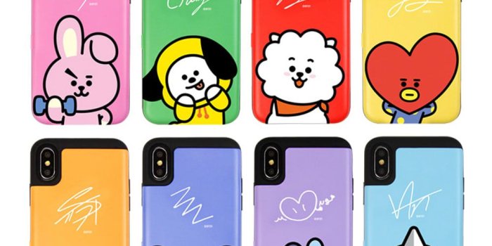 1000x1000 BTS BT21 Official Authentic Goods Card Bumper Case for iPhone