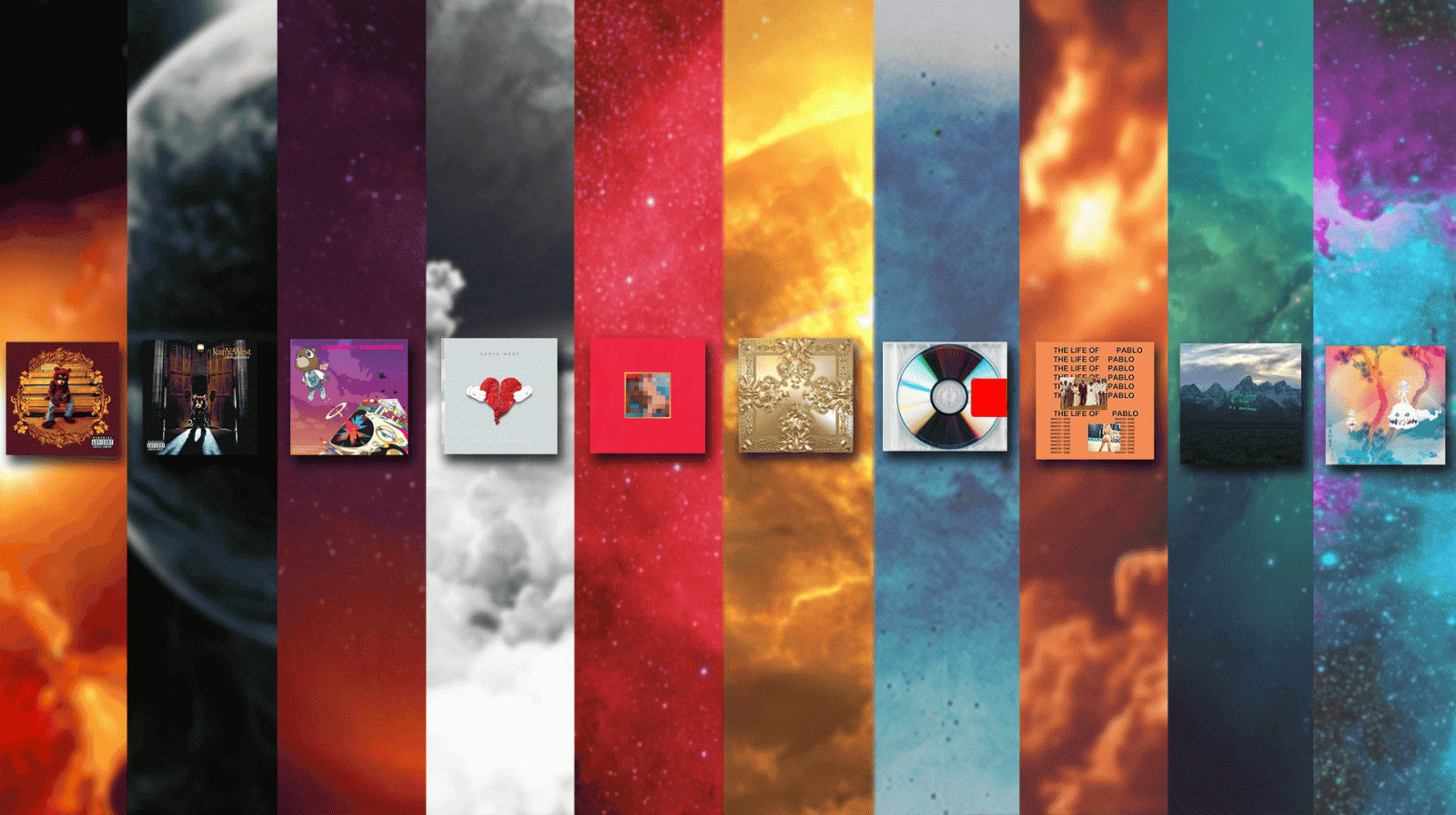 1920x1075 Kanye West albums wallpaper (ADDED KSG + WTT) : Kanye