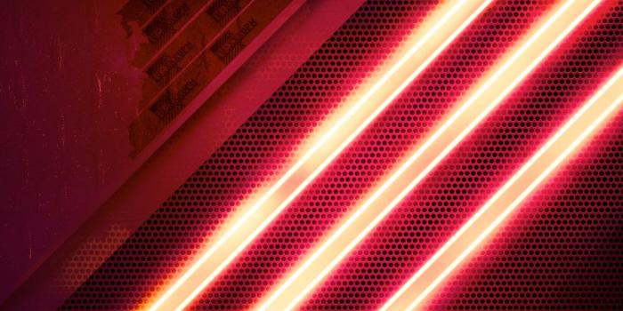 1332x850 Wallpaper car, Wallpaper, lost, neon, grille, light, metal, red