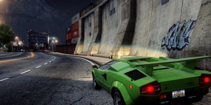 1332x850 Wallpaper night, the city, sports car, classic, view, Lamborghini