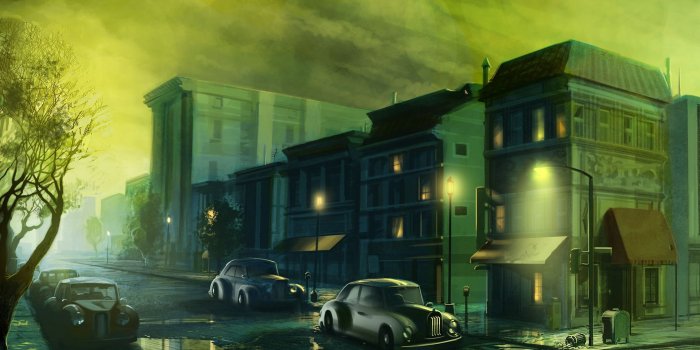 1920x1080 city lights, classic art :: Wallpapers