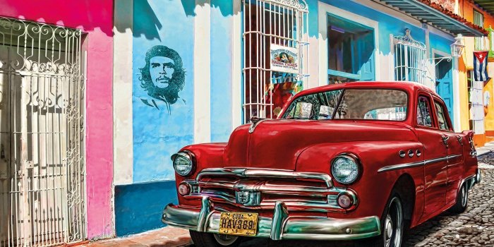1500x997 GREAT ART Cuban Old Timer Car Wallpaper - Photo Wall Decoration Cuba  Classic Cars Mural Havana Poster Red Car Vieja City-Che Guevara (82.7 x 55  Inch)