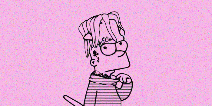 1080x2248 I made a simplistic mobile wallpaper of Bart Simpson hellboy : LilPeep