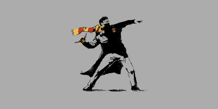 1920x1080 abstract, wizard, minimalistic, graffiti, Harry Potter, Banksy
