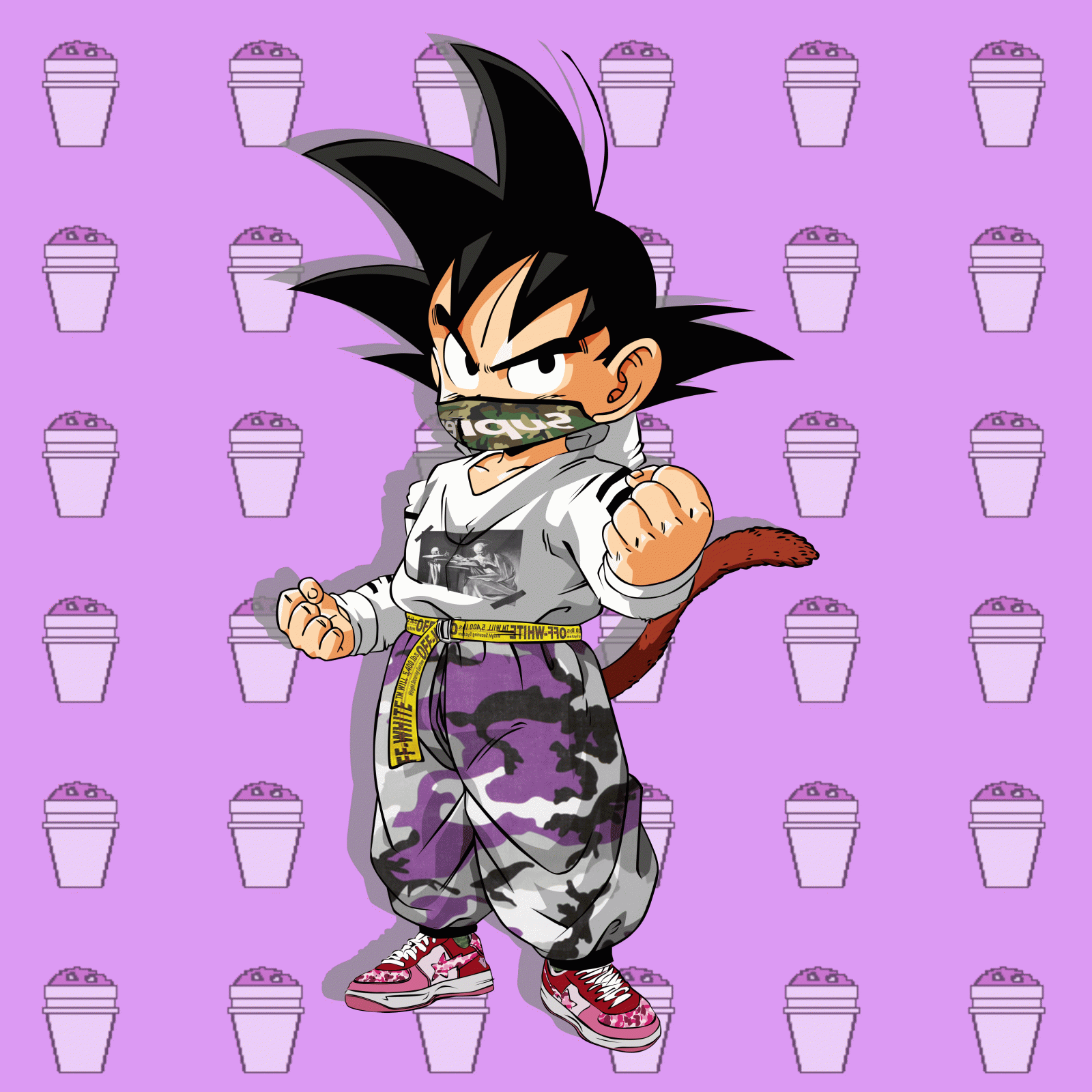 3160x3160 HYPEBEAST GOKU | LEAN BACKGROUND | Off-White Bape Supreme | Dope art