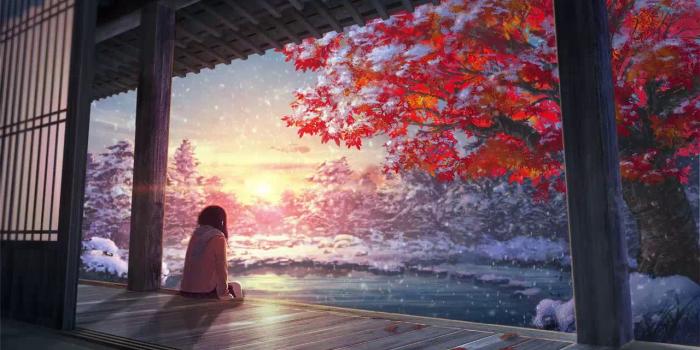 1280x720 Anime Winter Snow Scenery Animated Wallpaper