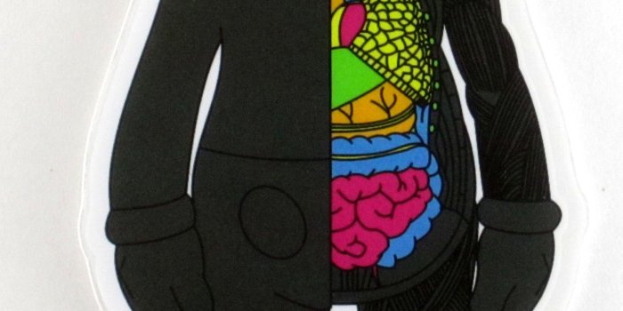 1648x3094 Dissected Companion neon sticker - art by KAWS Original Fake