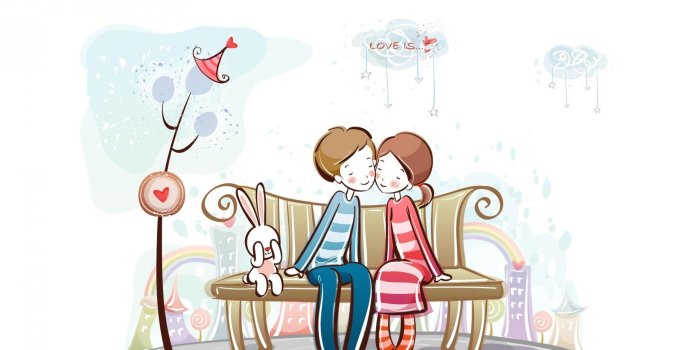2560x1440 Free Cute Cartoon Love Couple Wallpaper, Download Free Clip Art