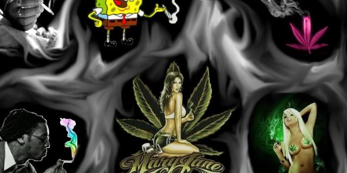 1024x768 Best 57+ Cartoons Smoking Weed Wallpaper on HipWallpaper | Weed Girl