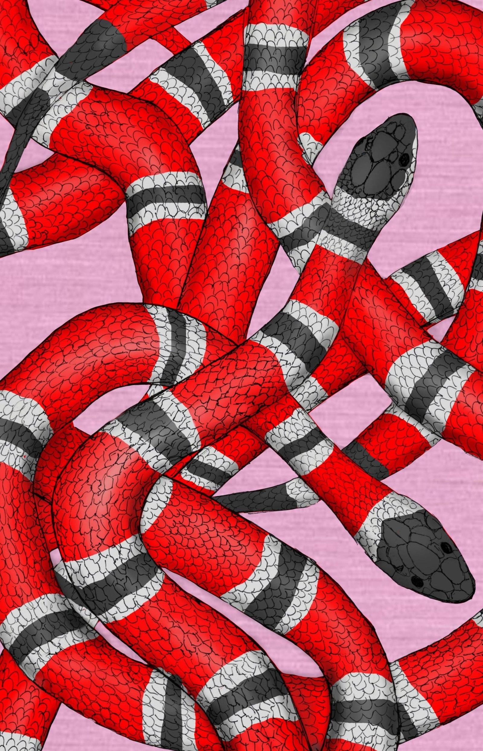 1841x2859 Red Snake Wallpaper, Wallpaper Removable, Removable, Gucci Wallpaper