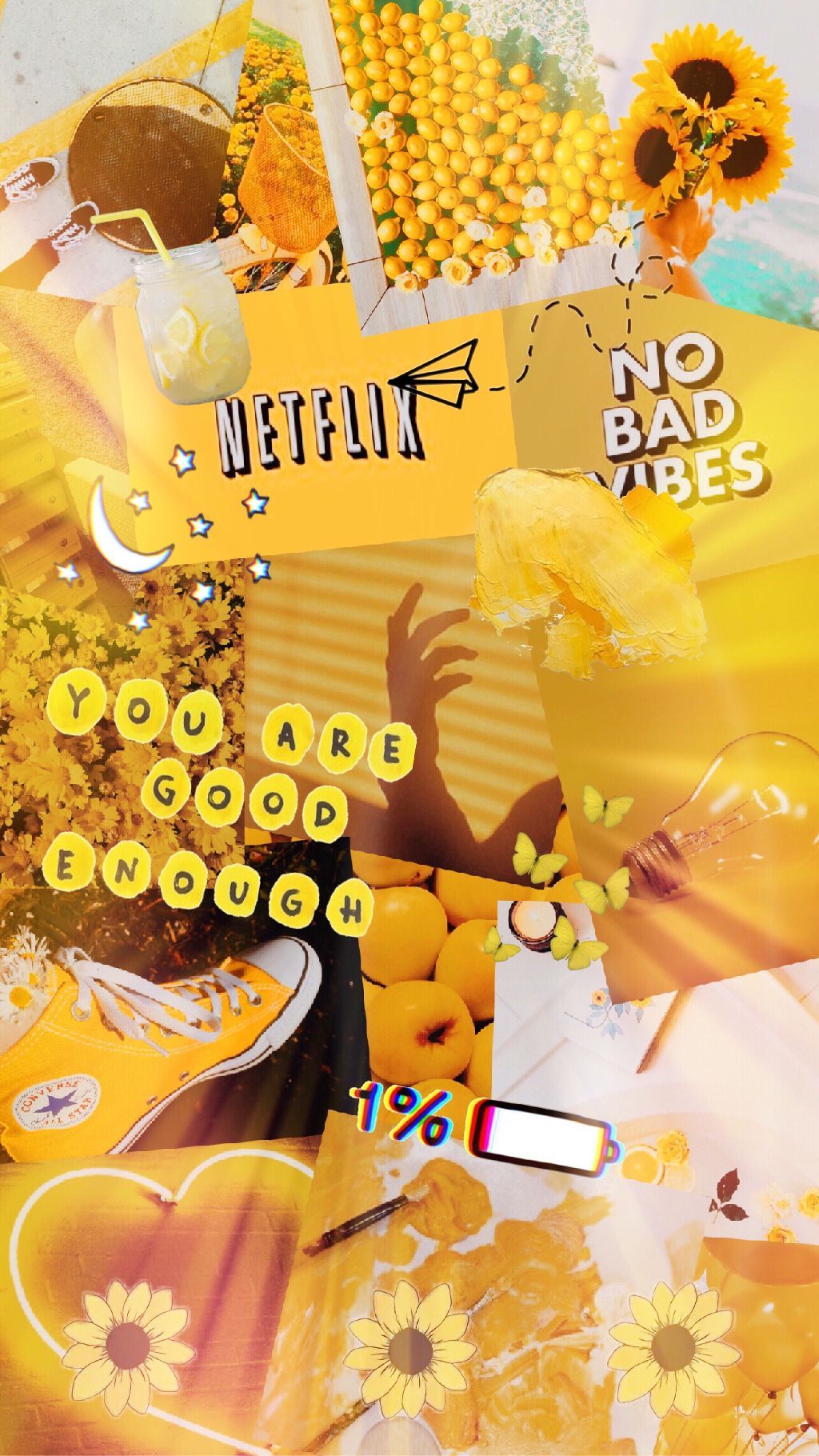 1024x1820 yellow aesthetic tumblr stickers wallpaper background...