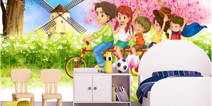 1122x875 3d room wallpaper cloth custom photo Aesthetic cartoon children s room  children s dream wallpaper for walls 3 d print fabric wall covering