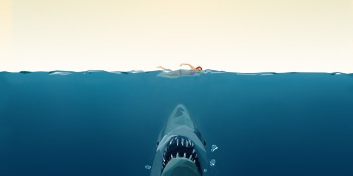 1920x1080 Wallpaper : animals, simple background, sea, shark, water, low poly