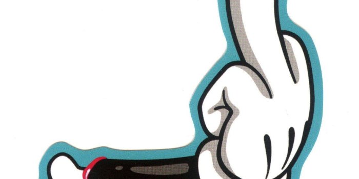 1111x1111 1203 Dope Hands Mickey Mouse Fuck You Arm, Width 8 cm, decal sticker