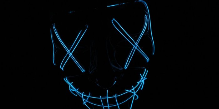 1920x1080 Blue Neon Skull Signage Wallpaper - Wallpaper Stream