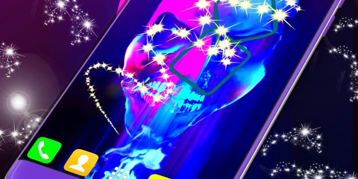 1742x1800 Neon Live Skull Wallpaper for Android - APK Download