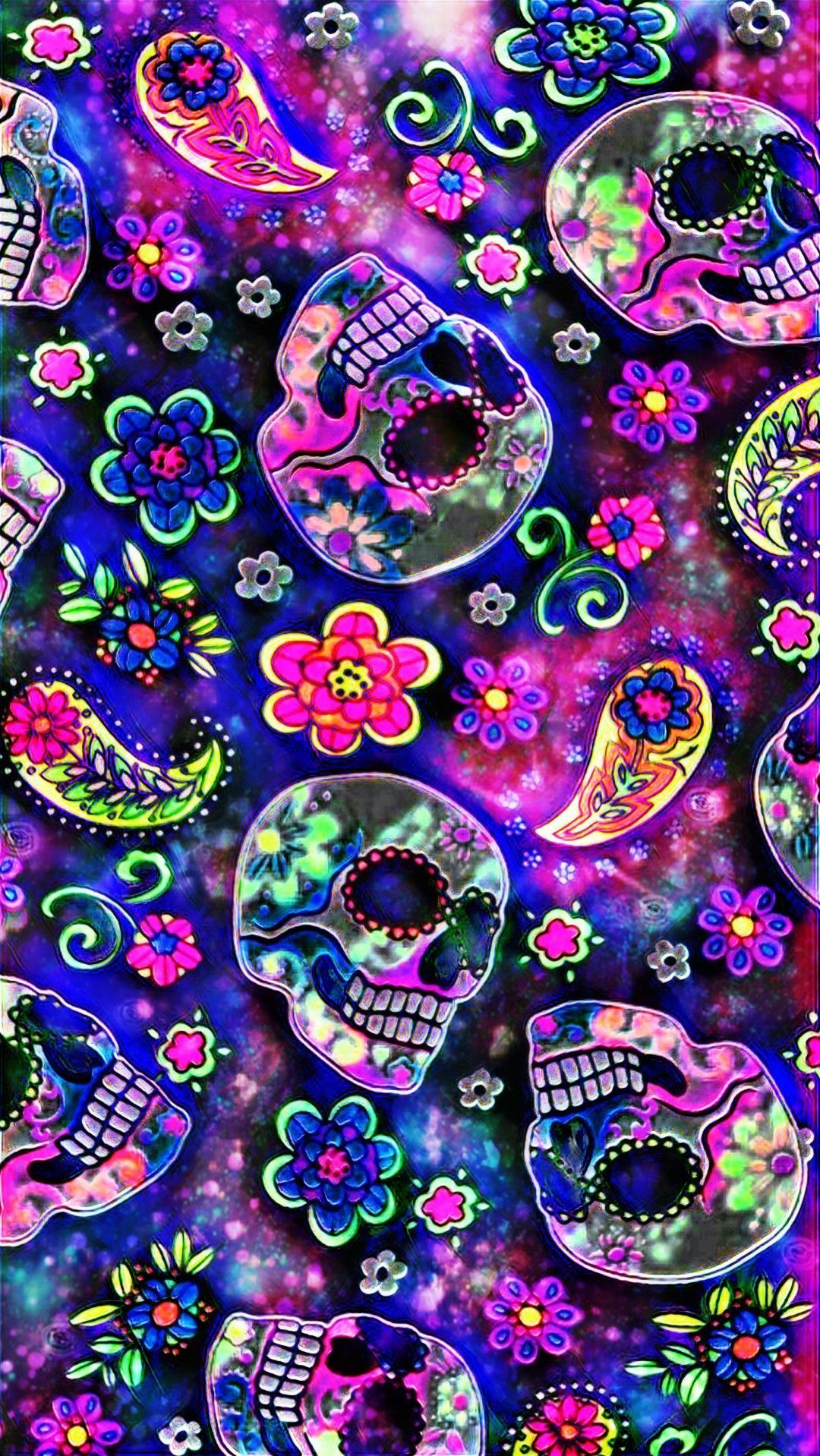 1080x1918 Glitter Skull Wallpaper - Wall.BestKitchenView.CO