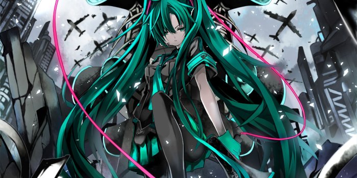 1768x2500 megaphones, Love is War, twintails, Hatsune Miku, Vocaloid :: Wallpapers