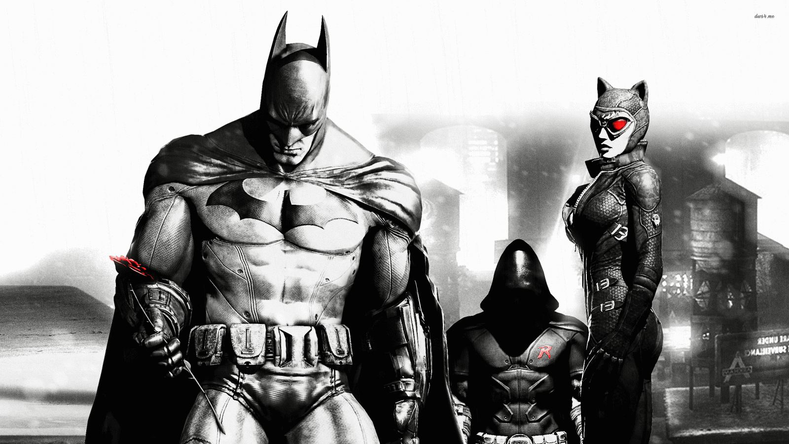 2560x1440 Batman, Catwoman and Robin in Batman: Arkham City wallpaper - Game