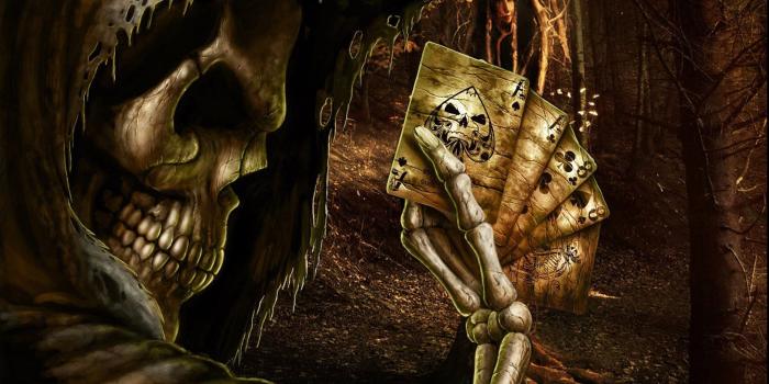 1920x1200 Download horror skeletons skull creepy cards games poker ace spades