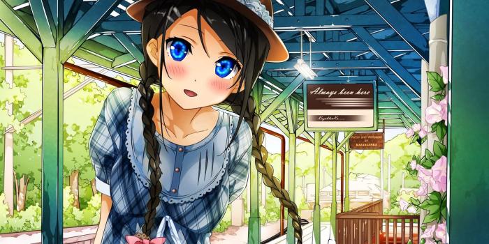 1600x900 Cute Anime Girl With Big Blue Eyes Wallpaper | 1600x900 | ID:50884