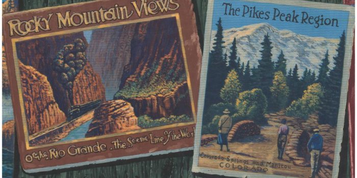 1000x1000 Famous Places Plaques Dark Green Prepasted Wallpaper Border