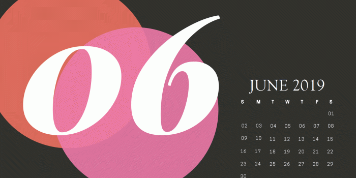 1920x1080 Cute June 2019 Calendar Floral Wallpaper | Cute June 2019 Floral