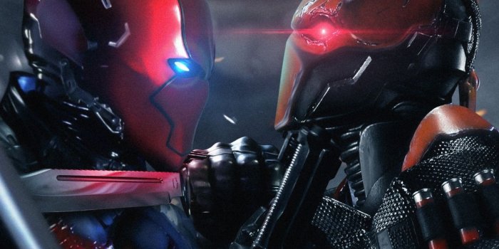 1280x2120 Download 1280x2120 wallpaper joker, red hood, deathstroke, super