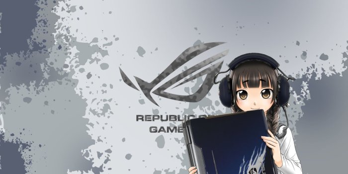 1920x1080 Republic of Gamers logo, anime girls, Republic of Gamers HD