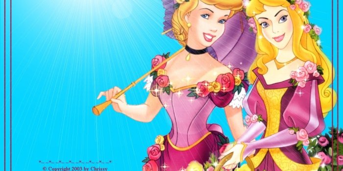 1024x768 Disney Princess Sleeping Beauty and Cinderella Widescreen Image