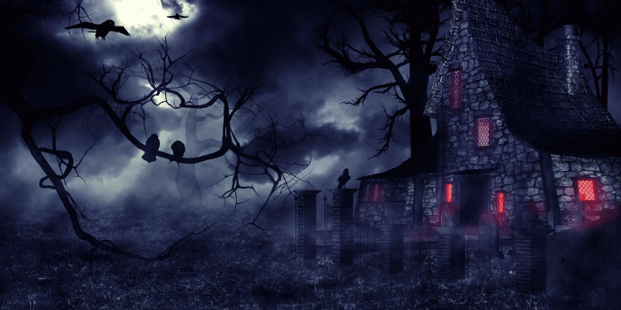 2000x1333 Creepy House on a Foggy, Full Moon Night HD Wallpaper | Background