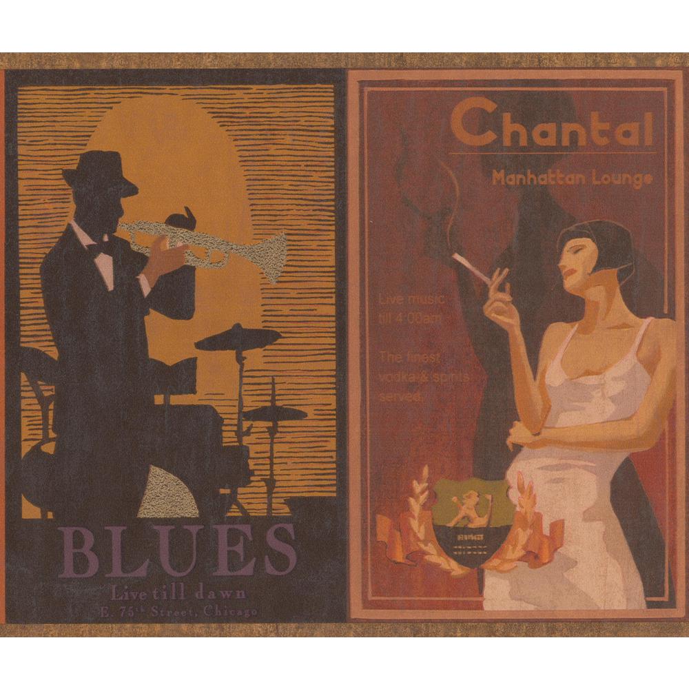 1000x1000 Retro 50s 60s 70s Posters Prepasted Wallpaper Border