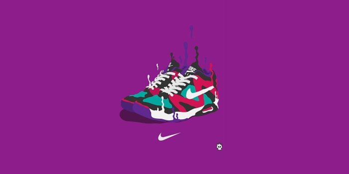 1920x1200 Red-blue-black Nike Air sneakers illustration HD wallpaper