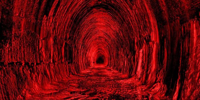 1920x1080 Download Wallpaper 1920x1080 Tunnel, Red, Black, Light Full HD 1080p