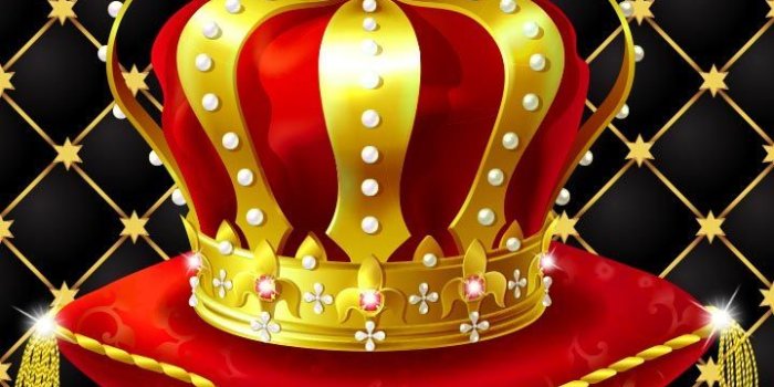 720x1280 Long live the king. Gold crown with diamonds. Luxury black gold