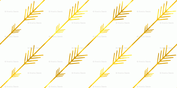 1125x1125 Gold Arrows wallpaper - willowlanetextiles - Spoonflower