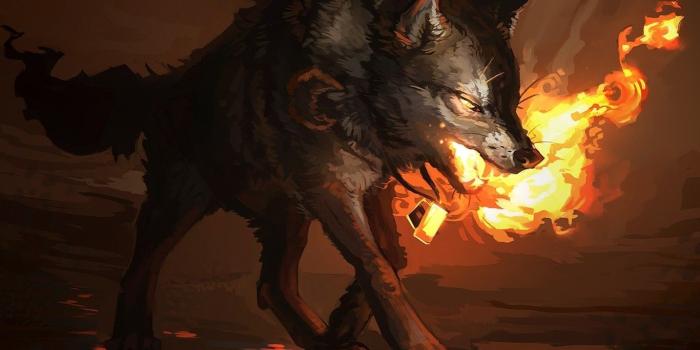 1366x768 Fire Wolf Wallpapers