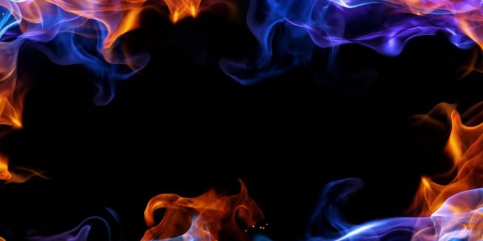 1366x768 Cool Fire Wolf Backgrounds
