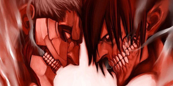 1332x850 Wallpaper grin, clash, the fight, face-to-face, armored, evil eye
