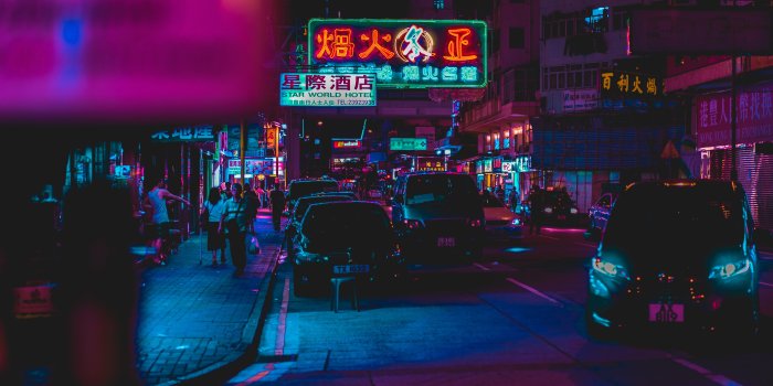 6000x4000 Hong Kong Night Street 4K wallpaper