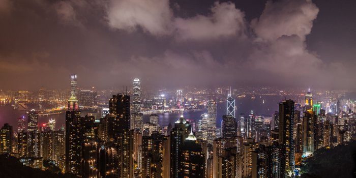 3840x2400 Download wallpaper 3840x2400 night city, skyscrapers, metropolis