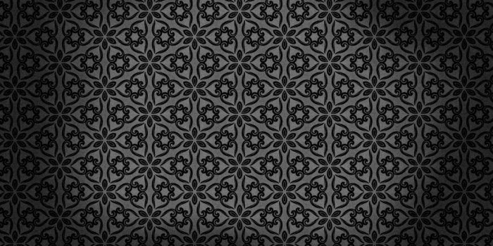 8000x4500 Black Vintage Seamless Ornament Wallpaper Pattern Design Template