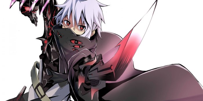2880x1800 Download 2880x1800 Anime Boy, Demon, Weapon, White Hair Wallpapers