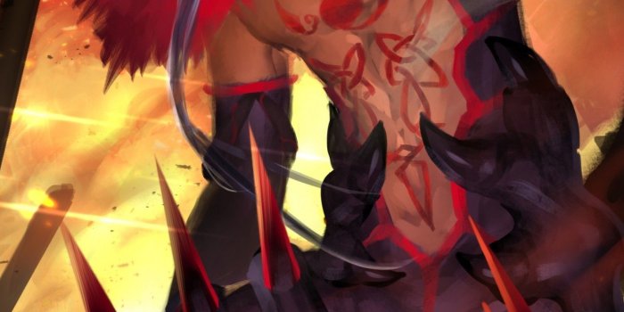 1440x2960 Download 1440x2960 Fate Stay Night, Lancer, Demon, Sword, Red Eyes
