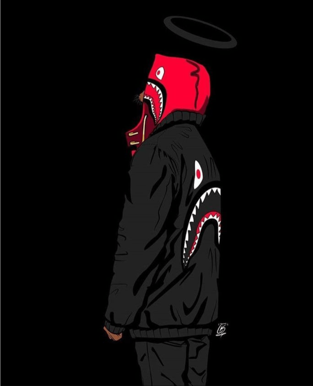 1005x1240 Malik Alleyne on Bape | Dope art, Bape shark wallpaper, Dope